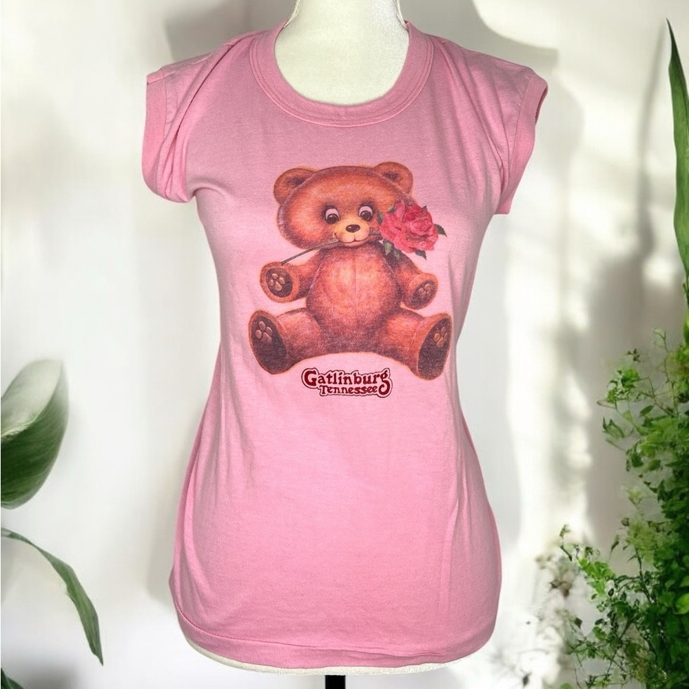 Vintage 80s Single Stitch Gatlinburg Tennessee Bear Graphic Sleeveless T Shirt